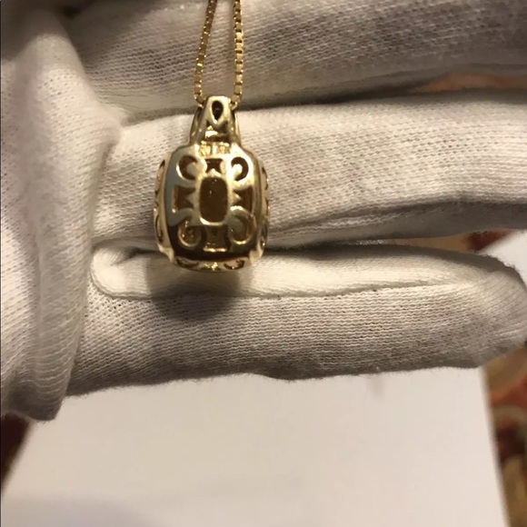 Citrine Diamond Pendent with 14k Gold Chain - Picture 2 of 6